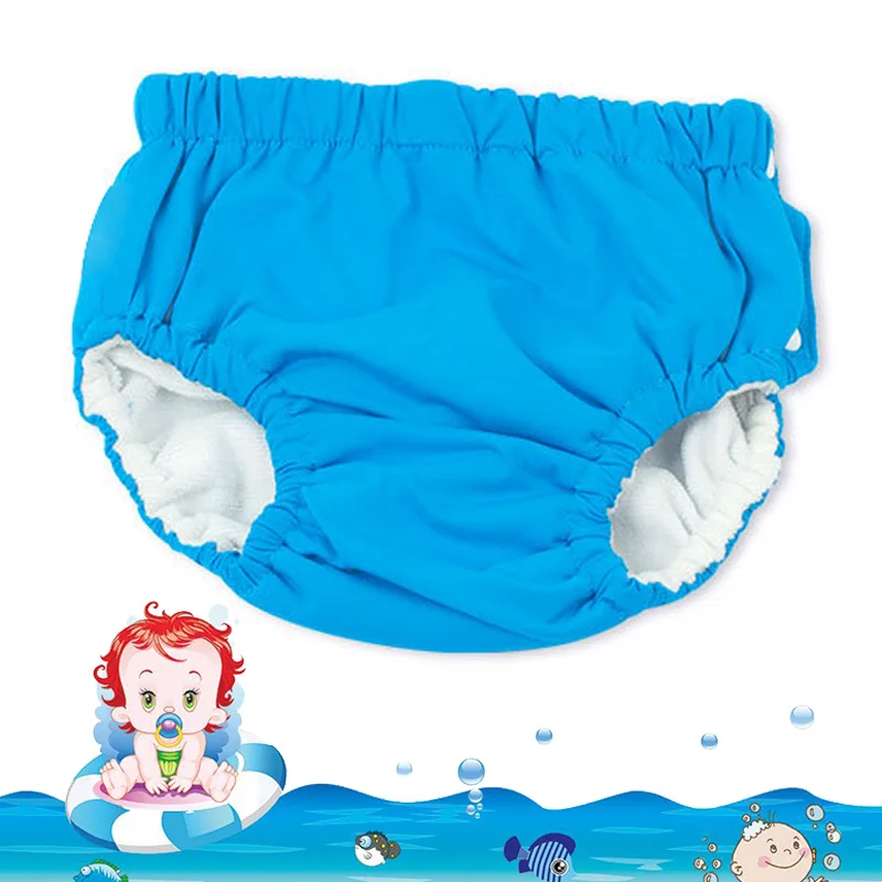 Pañal de baño para bebé, cubierta de pañal, bañador de tela, pantalones de piscina, bragas sólidas