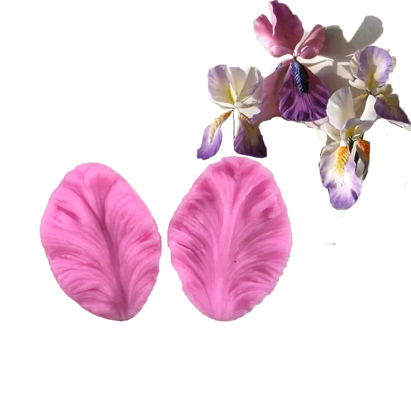 Silicone mold 3D flower cooking wedding decoration baking Sugar Craft Molds 2pcs Leaves Cake Mould