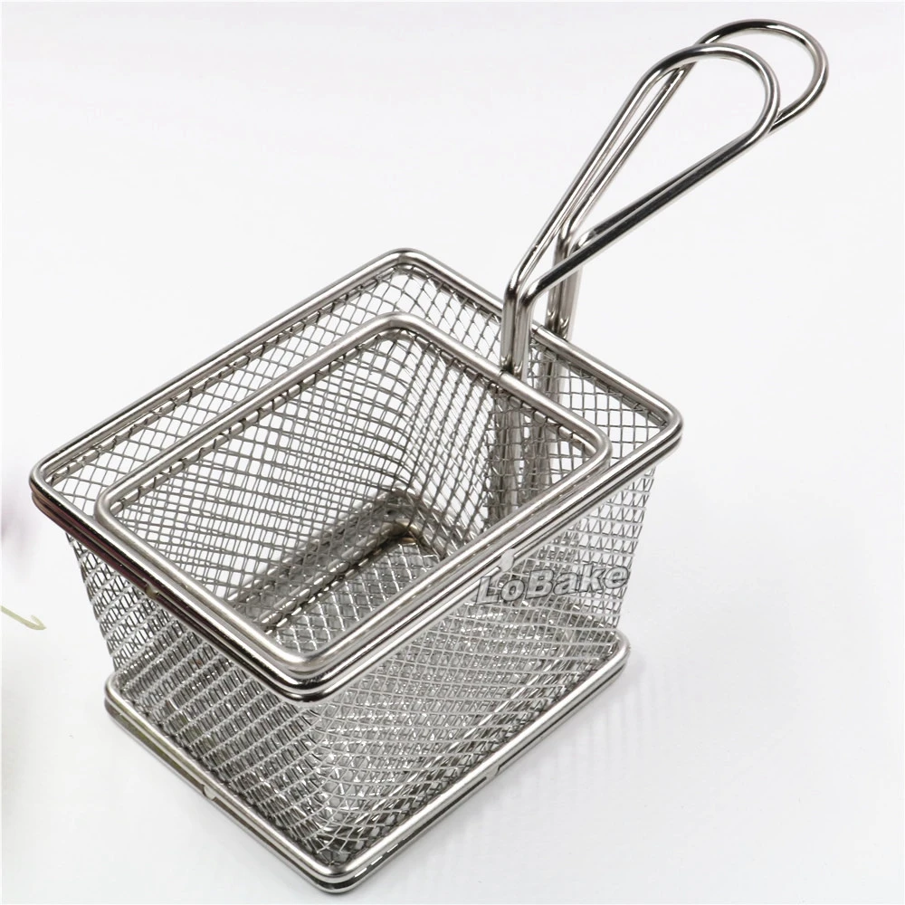 

(2units/set) 2 sizes rectangle stainless steel fried chicken legs dumplings basket oil sifter kitchen drain baskets washing tool