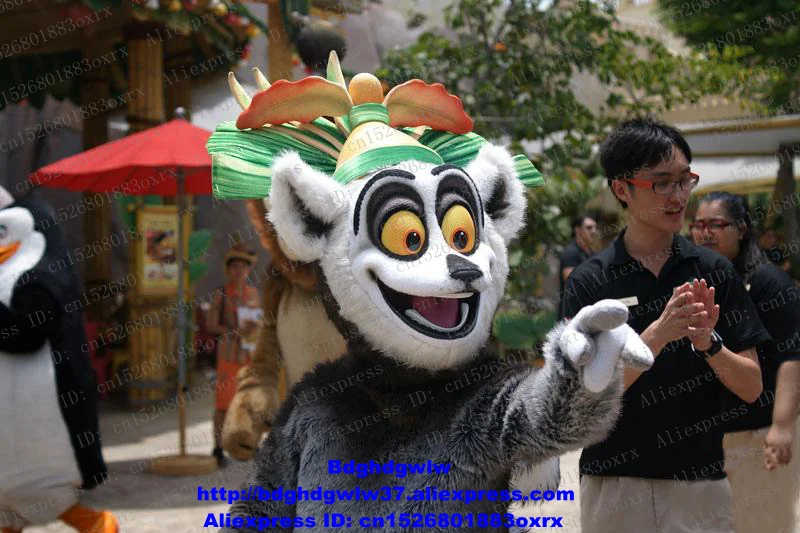 Madagascar King Julien Lemur Lemuroid Lemuridae Mascot Costume Cartoon Character Can Wear Wearable Opening Ceremony zx852