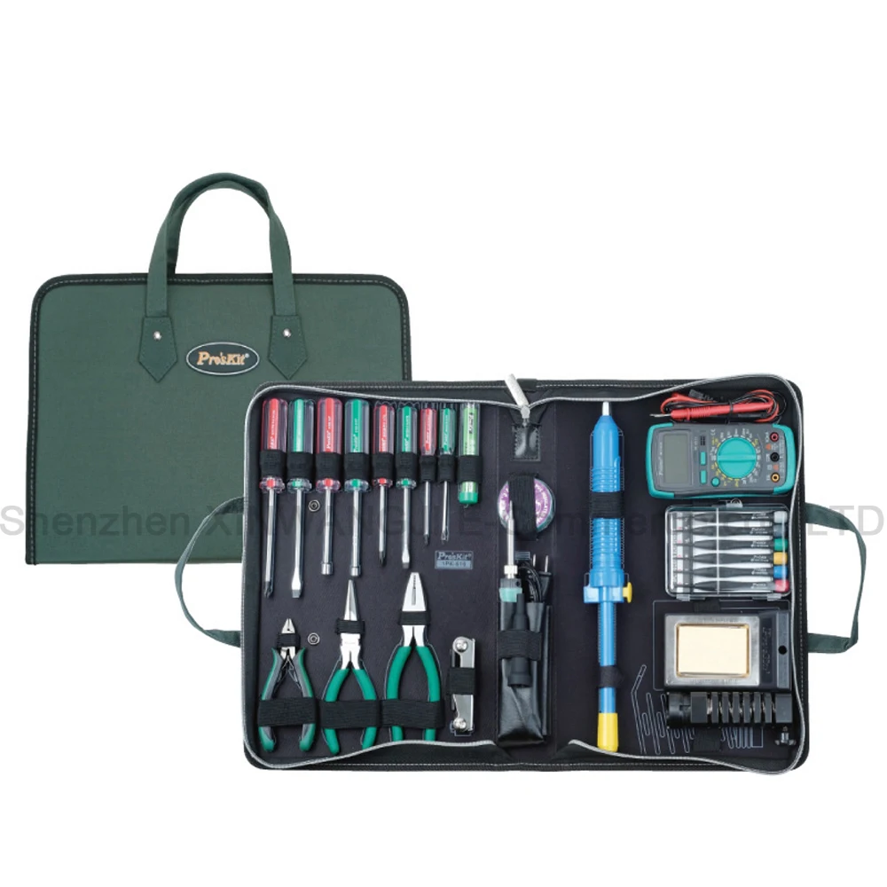 Pro'skit 1PK-616B-1 Electronic Maintenance Combination Tool Set Electrician Toolkit With Electric Meter Pliers Soldering Iron