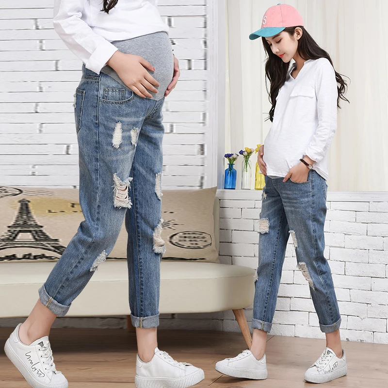 Maternity Clothing Jeans Pants For Pregnant Women Clothes Nursing Trousers Pregnancy Overalls Denim Long Prop Belly Legging New