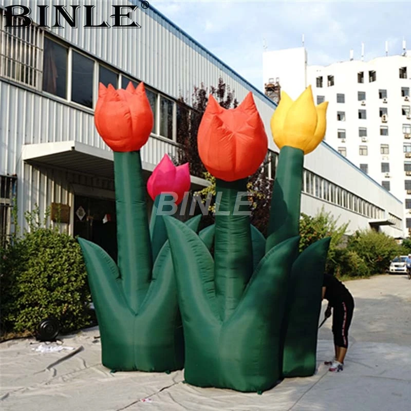 Customized new style multicolor inflatable tulip giant inflatable flower tree balloon for stage decoration