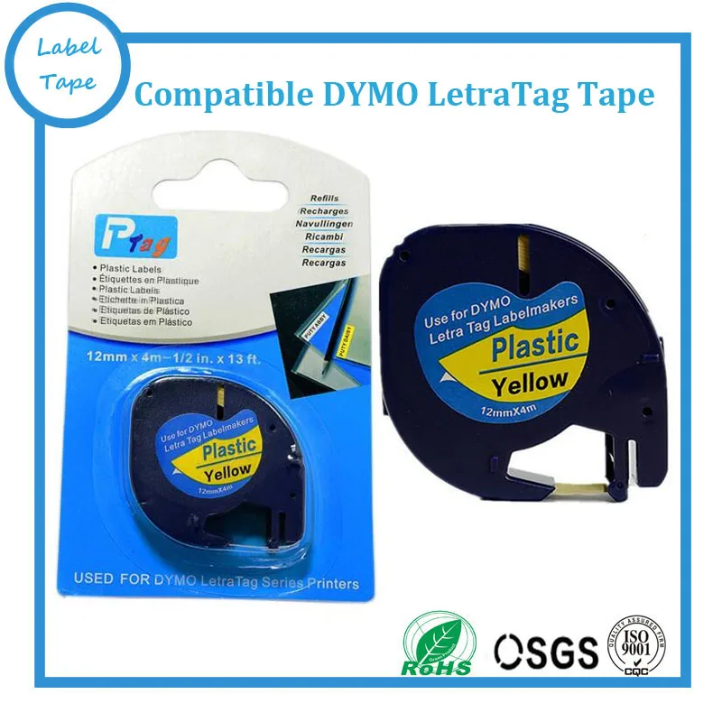 

1/2 "W X 13 'L 12 мм * 4 м пластик желтый DYMO LetraTag LT 91202