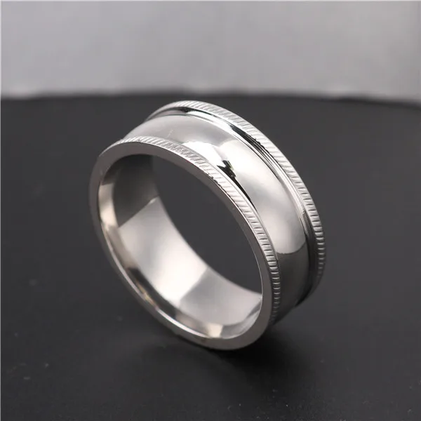 8mm Stainless Steel Ring Wedding Engagement Rings Cool For Men and Women