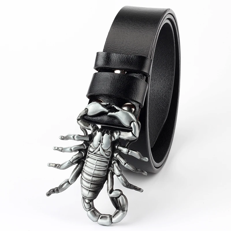 Ceinture de loisirs en cuir avec boucle de scorpion Animal