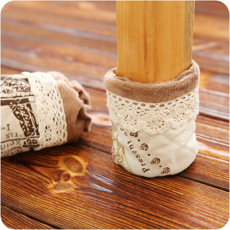 Fashion Modern Europe Home Cotton Home Hotel Lace Flower Sock Cloth Gloves For Table Chair Legs Covers Protect Floor 978302