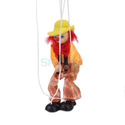 1pcs Wooden Clown Marionette Puppet Toy for Kids