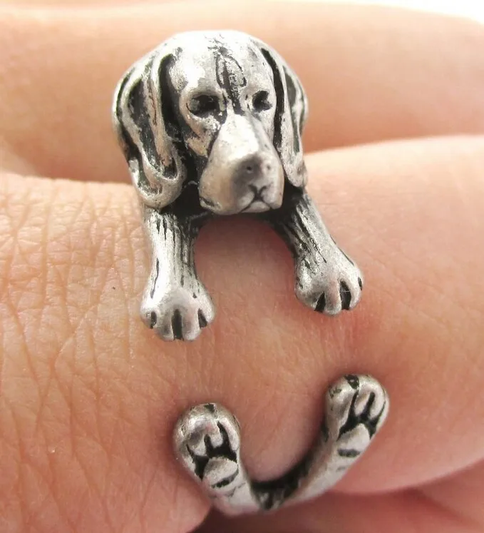 Beagle Dog Ring free size punk animal  Beagle Ring jewelry for pet lovers