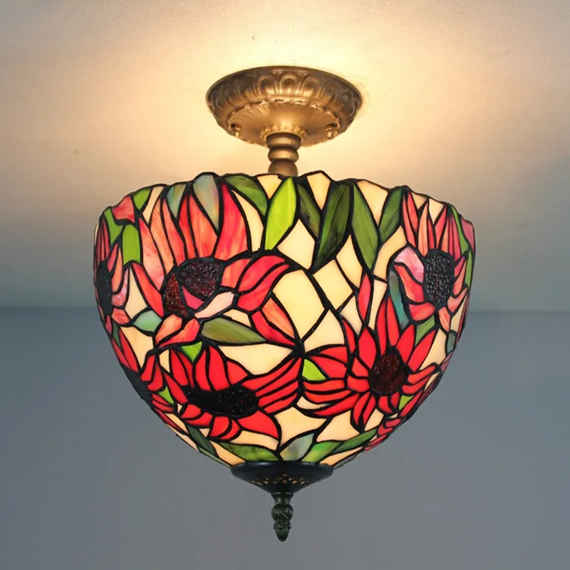 

Ceiling Lamp European Bedroom Decoration Sunflower Ceiling Light Balcony Entrance Hallwaw Hanging Lamp Dia30cm