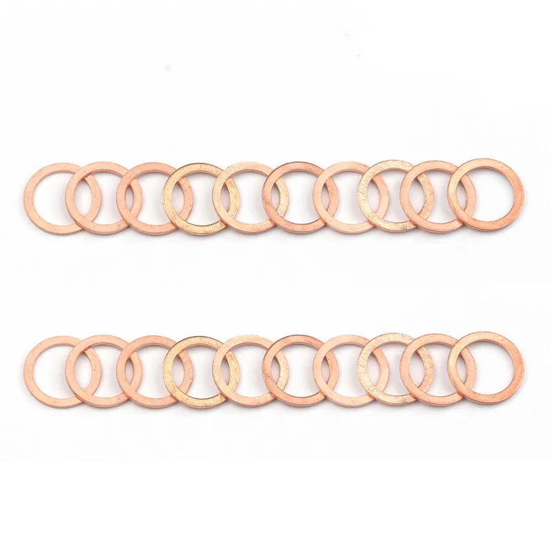 20PCS 12x16x1mm Solid Copper Washer Flat Ring Gasket Sump Plug Oil Seal Fittings Washers Fastener Hardware Accessories