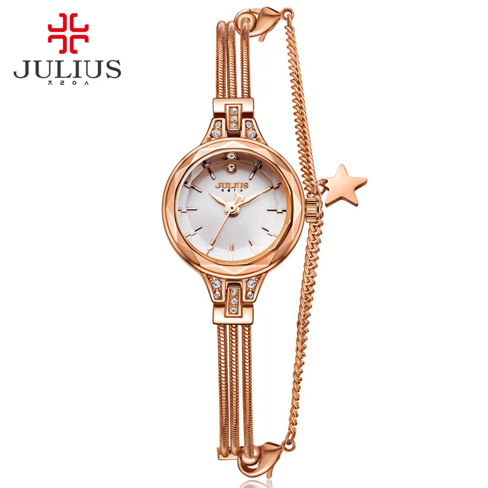 New JULIUS JA-918 Brand Women Watches Gold Genuine Brass Bracelet Hour Clock Montre femme reloj mujer relogio feminino