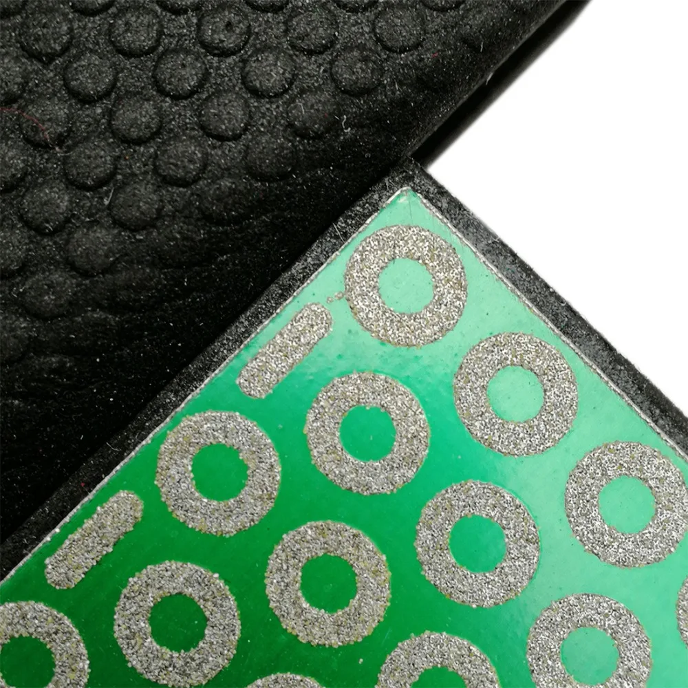 DIATOOL 2pcs Electroplated Diamond Hand Pad 90X55MM Grit #100 Foam Backed Hand Polishing Pad