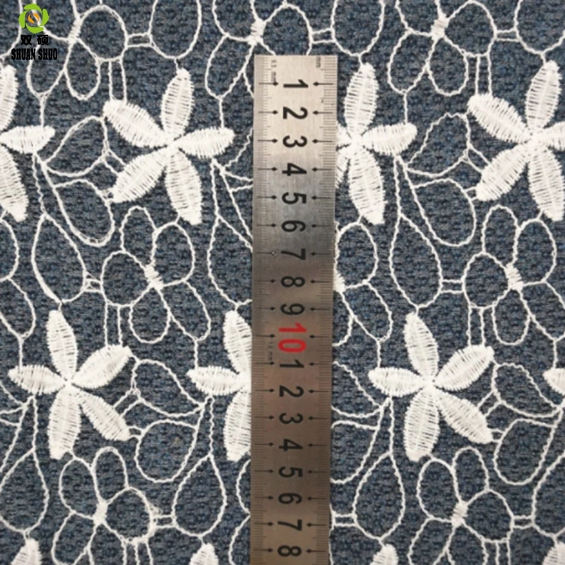 Shuanshuo Diamond mesh high quality cotton thread Lace fabric Lace clothing accessories  125*50cm