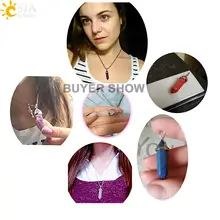 Bullet Stone Pendant with Purple Crystal #6