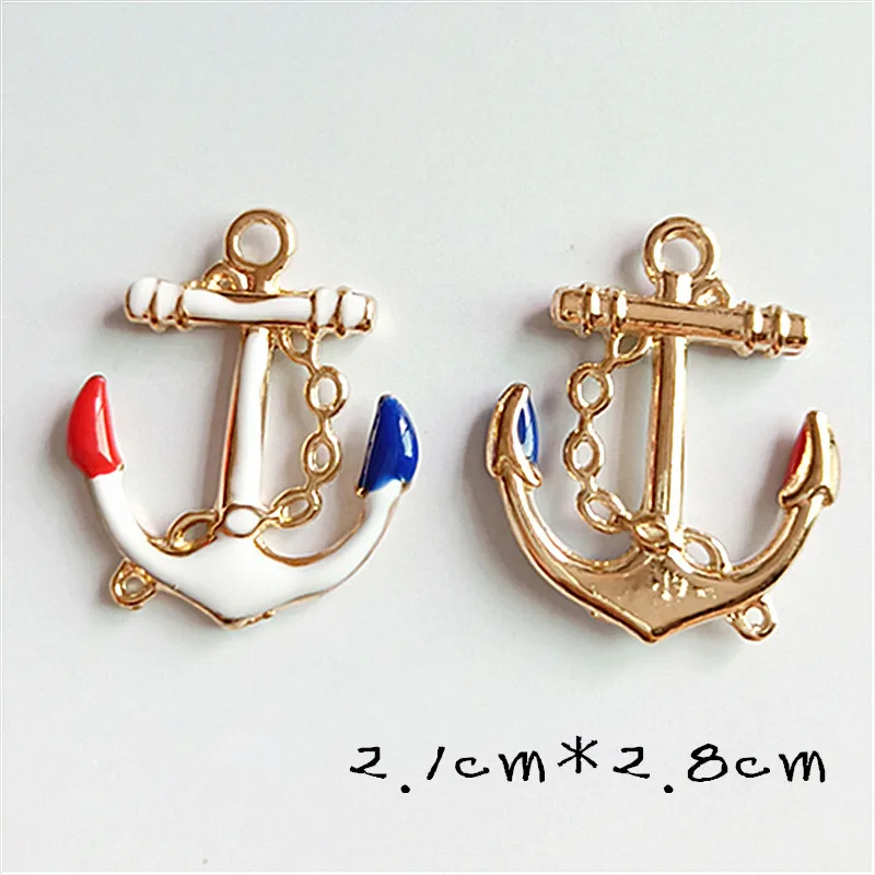 10 pcs/lot Alloy Creative Anchor Rudder Pendant Buttons Ornaments Jewelry Earrings Choker Hair DIY Jewelry Accessories Handmade