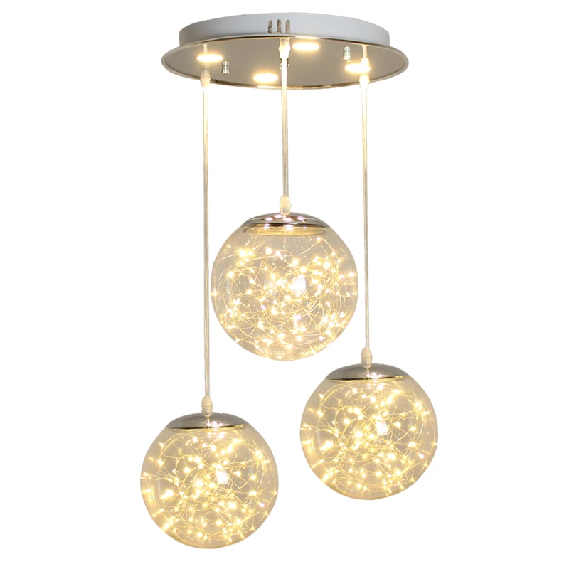 

Norbic creative clear glass ball pendant lighting fixture home deco dining room loft glowworm LED String pendant lamp