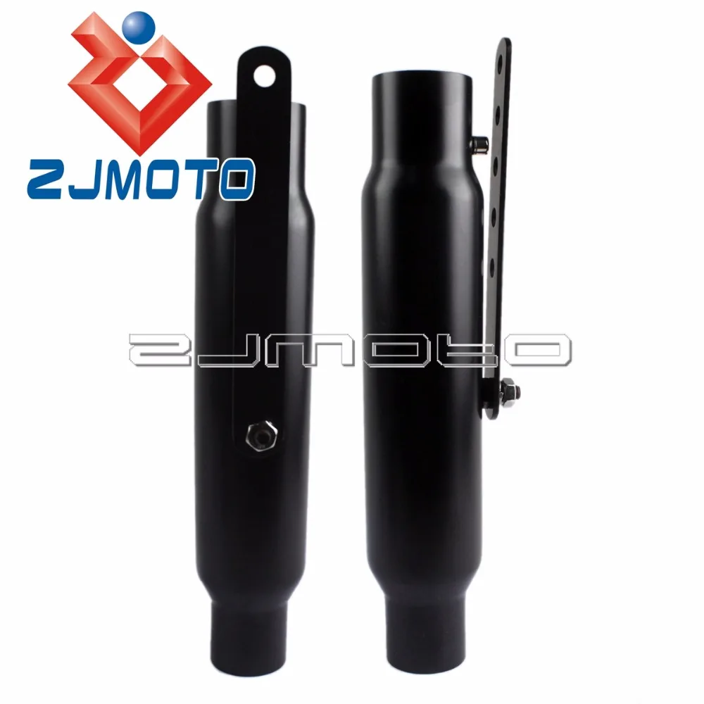 1 Pair Universal Motorcycle Black Tapered Silencer Exhaust Mufflers 12