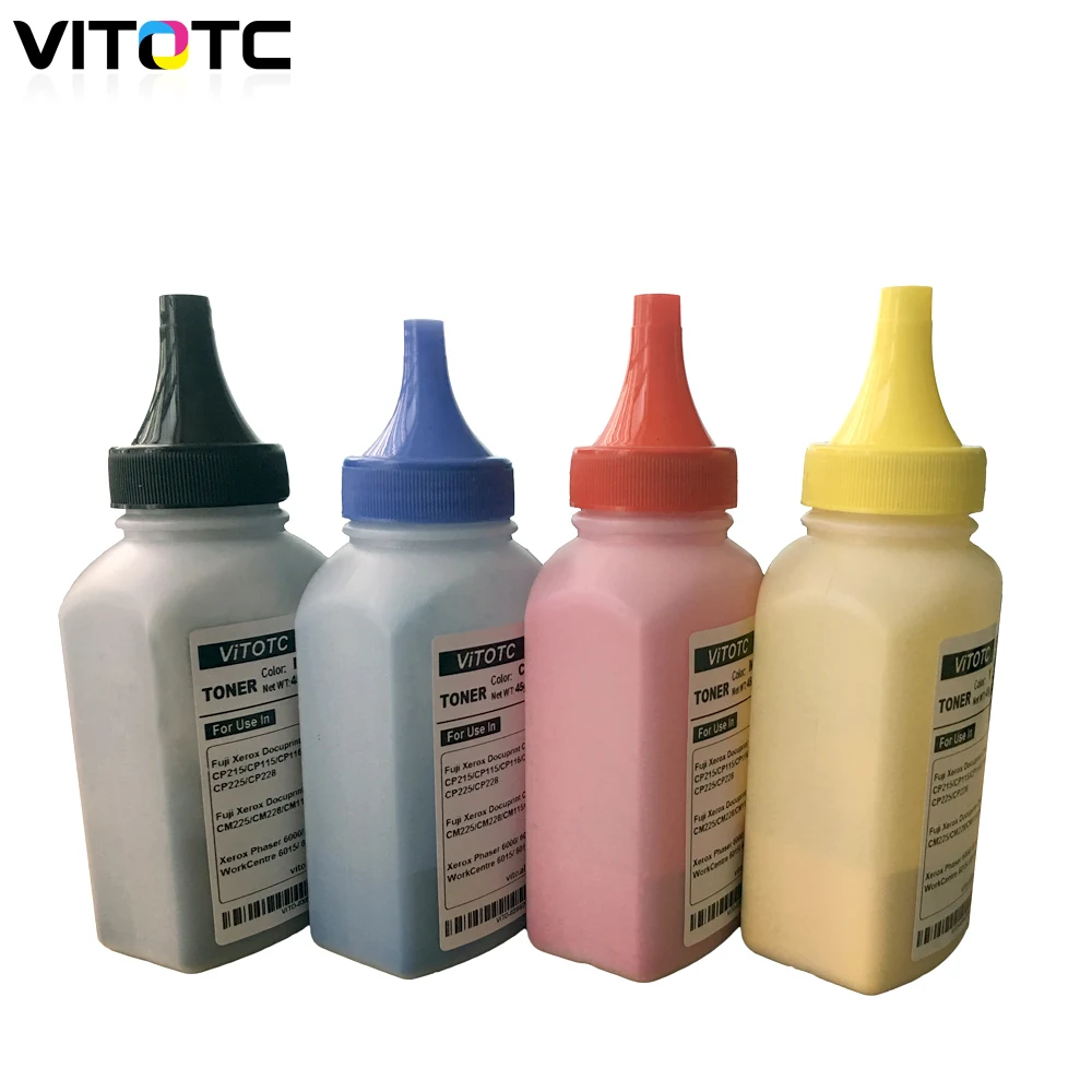 4 ألوان مسحوق حبر EA المعبأ في زجاجات + 4 رقاقة خرطوشة لزيروكس فيزر 6020 6022 وورك سنتر 6025 6027 مسحوق طابعة ليزر إعادة التعبئة