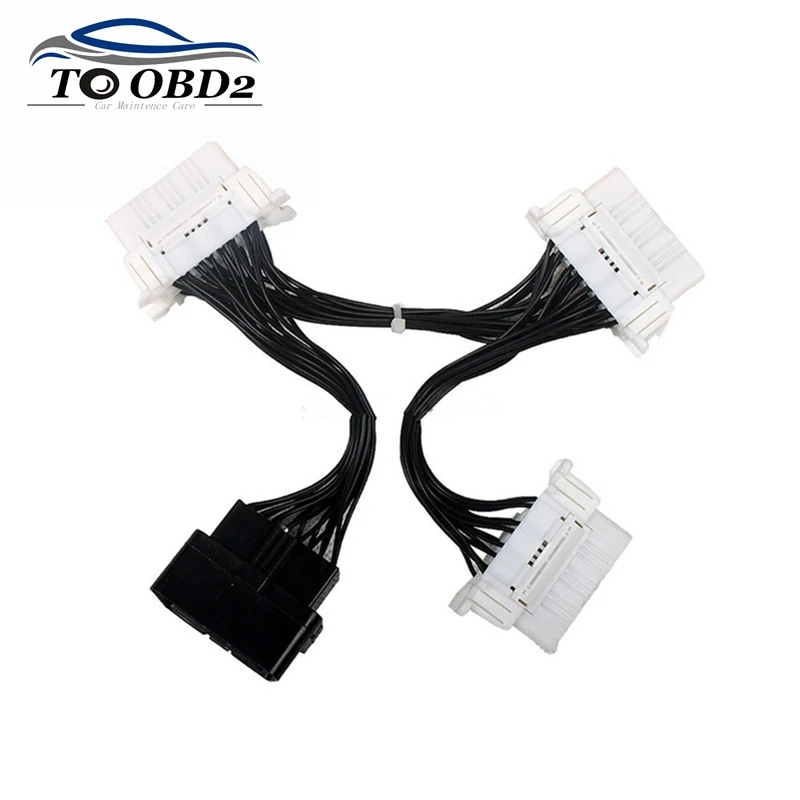 OBD2 OBD 2 OBD II Splitter Extension Y cable 1 To 3 Female 16 Pin   Scanner Connector Diagnostic