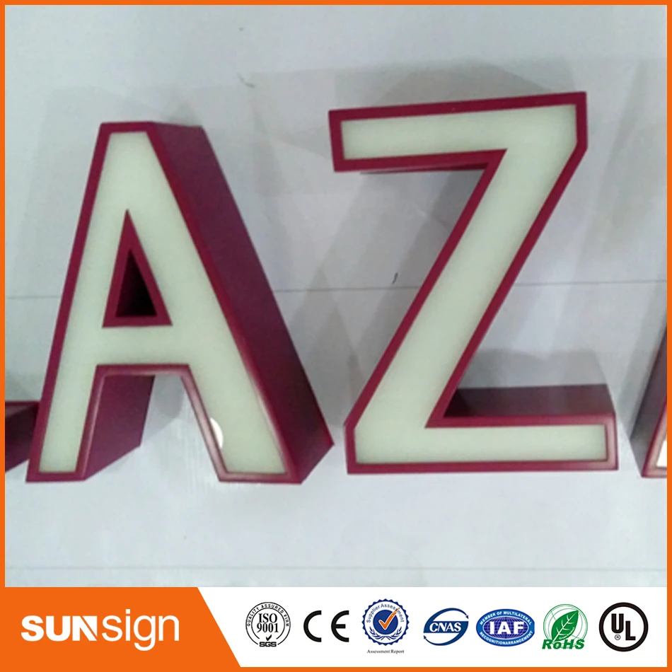 Frontlit Outdoor Stainless Steel Sign LED Channel Letter