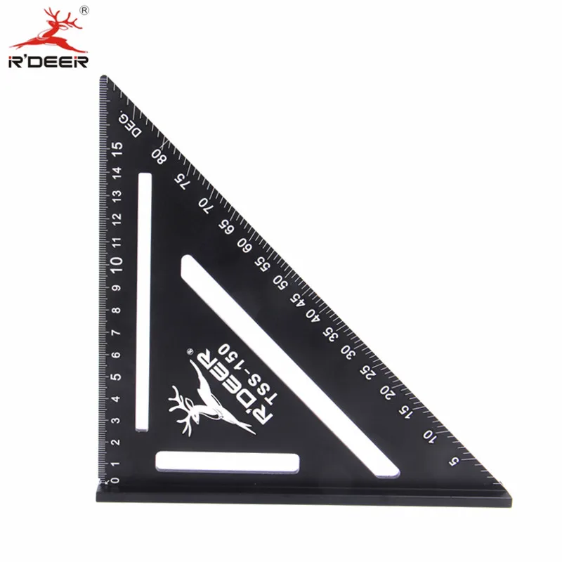 

RDEER Aluminun Alloy Triangle Ruler Angle Ruler 90 degrees Protractor For Home Builders DIY Artists Measuring Woodworking tools