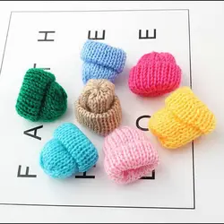 25pcs mini Knitting Yarn Hat for diy Kids Hair Accessories mix candy colors cute cap jewelry making