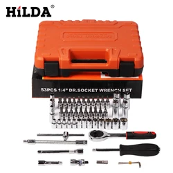 HILDA Car Repair Tool Sets Batch Head Ratchet Pawl Socket Spanner Screwdriver socket set Combination Tool Wrench Set