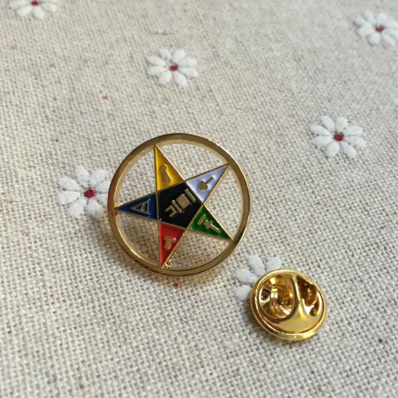 10pcs Masonic Order of the Eastern Star Cut Out Freemasonary Free Masons Lapel Pin and Brooch souvenir badge Metal Craft