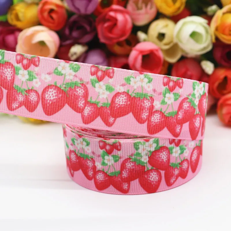 10 Yards Grosgrain Band Erdbeere Kuchen Gedruckt Band 1 "25 MM Für Haar Bögen DIY Handwerk Handgemachte Accessoires M19070902 – Detail 9