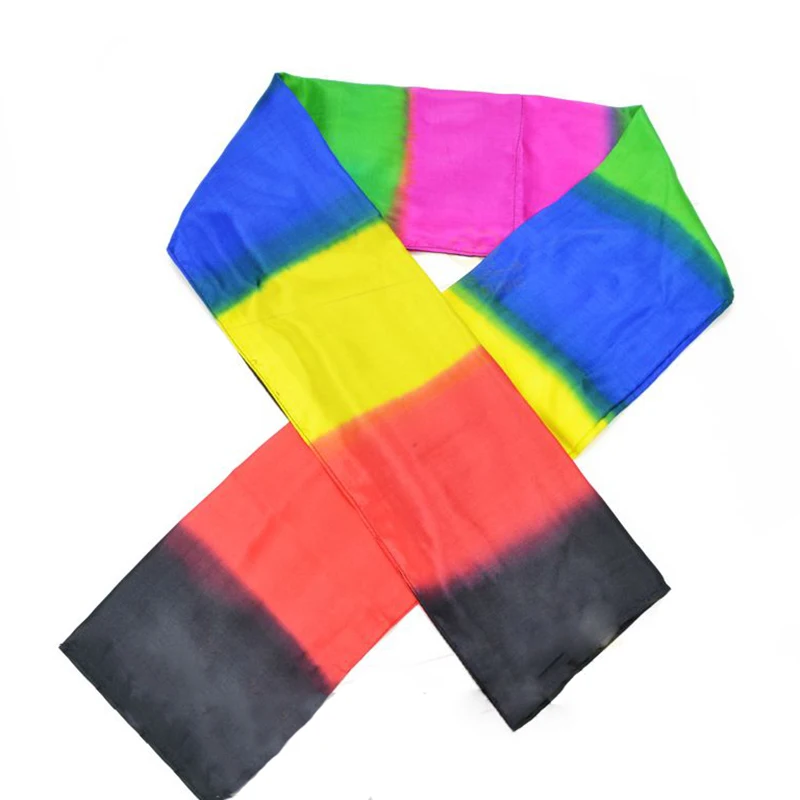 Change Color Scarf Magic tricks Black To Rainbow Silk Streame Magic Tricks magia Props Funny stage Close Up Magie Toys