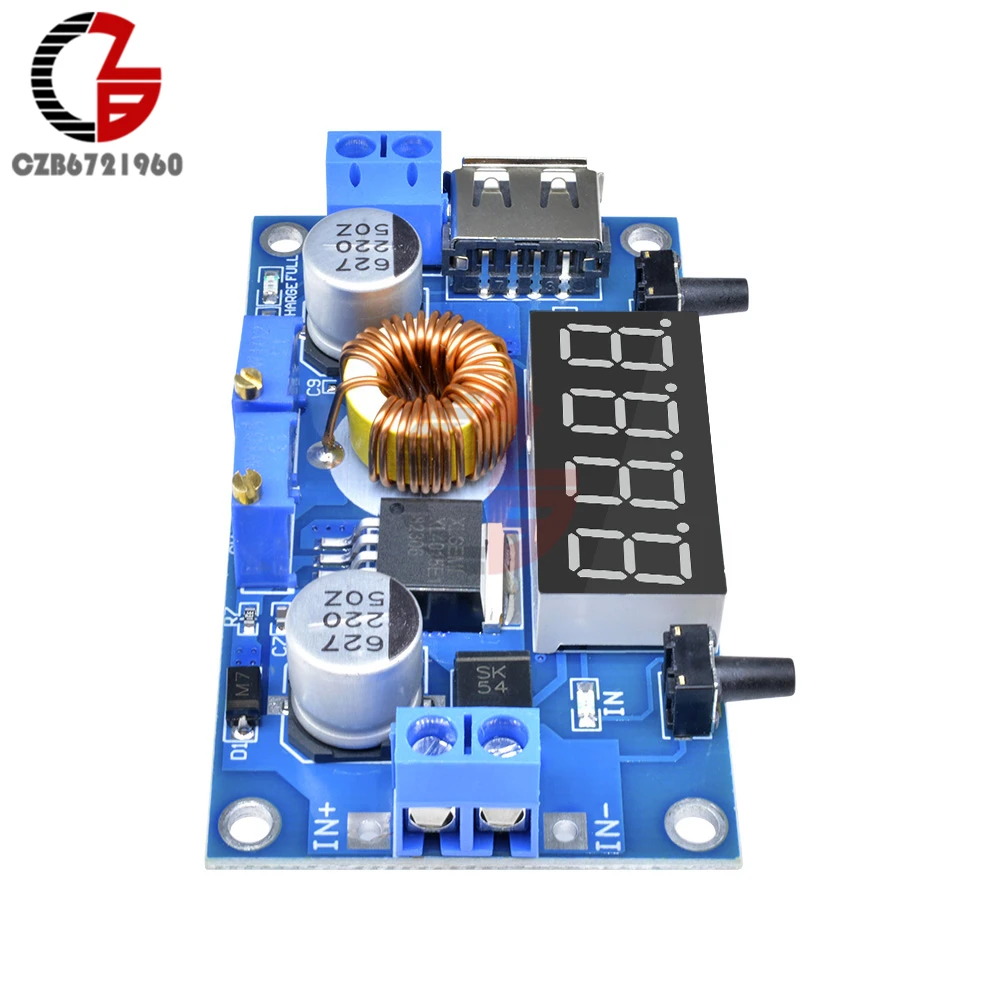 5A 75W 5-36V to 1.25-32V DC-DC Step Down Voltage Inverter Converter Regulator CC CV Power Transformer Supply USB Protective Case