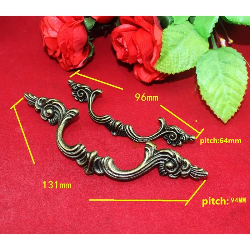 

Bulk Antique Handle Cabinet Knobs and Handles Drawer Kitchen Door Pull Cupboard Handle Furniture Fittings,96mm/131mm,30Pcs