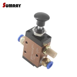 SUMRAY 3R210-08/3R310-10 Pneumatic Push Pull Valve 3 Way 2 Position Hand-Operated Valve Direct Acting Manual Control Valve