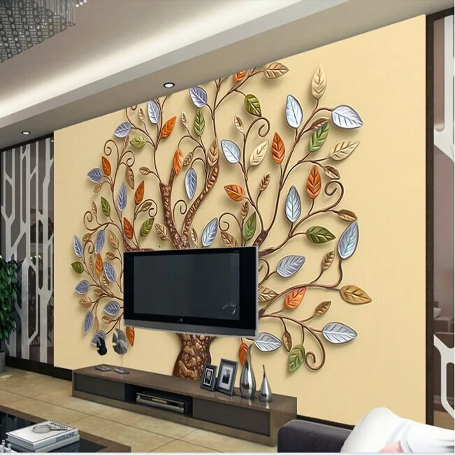 beibehang Custom photo wallpaper papel de parede 3D embossed wallpaper wallpaper modern living room TV background 3d wallpaper