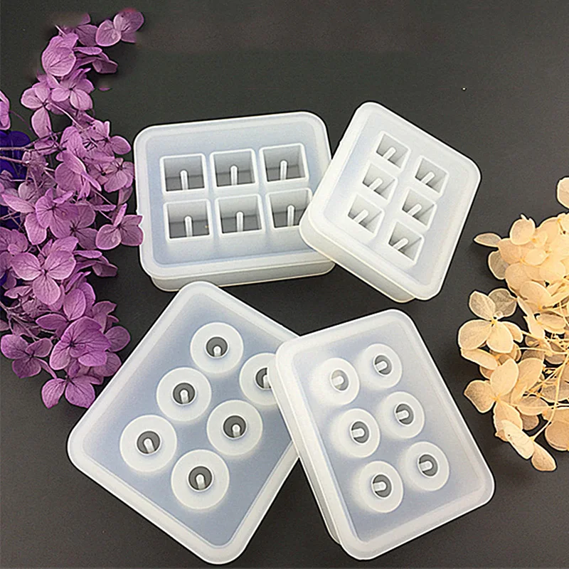 NUBECOM Silicone Beads Mould, Epoxy Jewelry Mold, Rectangle Square Ball, 6 Hanging Holes, Resin Molds for DIY Jewelry, 1Pc