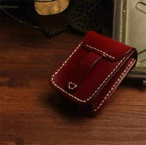 Retro Best leather slim cigarette box with lighter case smoking accessories Bumbag cigarette packs cover