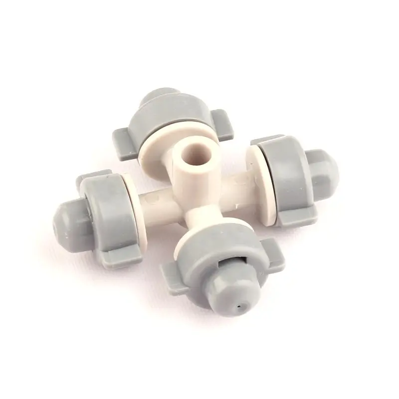 

30pcs Gray Atomizer Greenhouse Cooling Nozzle Cross Atomization Nozzle Leakproof Atomization Nozzle Garden Sprinklers