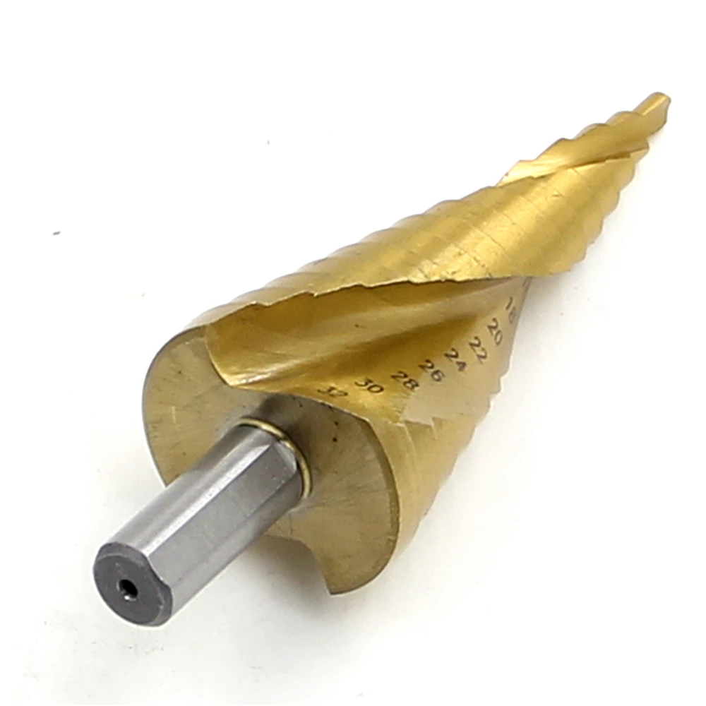 HSS Step Drill Bits 4mm-32mm Spiral Groove Power Tools Triangular Handle Wholesale Price 15 Steps Metal Drilling Titanium