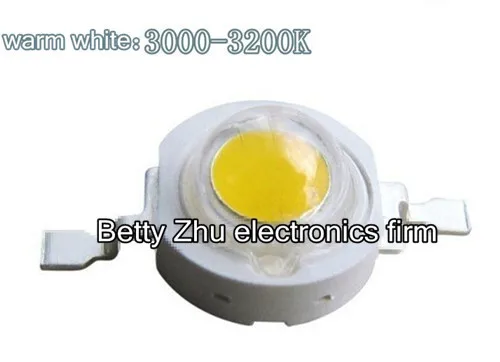 Cuentas de lámpara LED de alta potencia para manualidades, accesorios de luz empinada, 100-120 K, Blanco cálido, 1 w, 1 w, 3000-3200 lm, 50 unids/lote