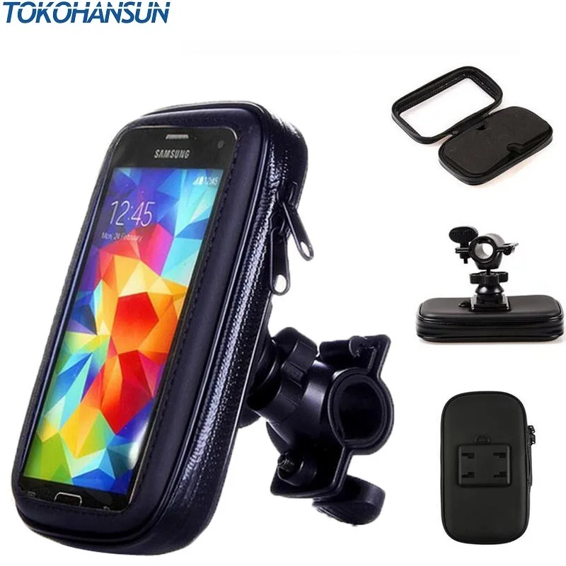 Image 3: Support de téléphone étanche pour moto et vélo, support de rétroviseur, support de scooter et de vélo, sac de téléphone pour Samsung, Hurbike