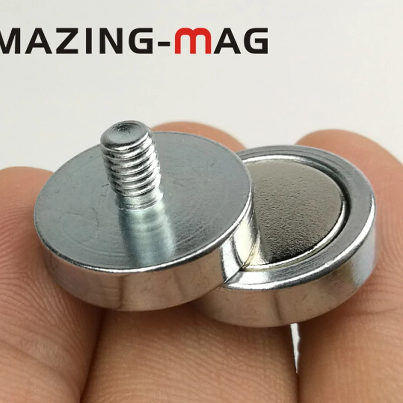 10pcs Window Fixing Magnets D16mm M6 M4 Male Thread Round  Magnet Furniture Magnetic Latch Cabinet Door N52 Rear EarthMaterial