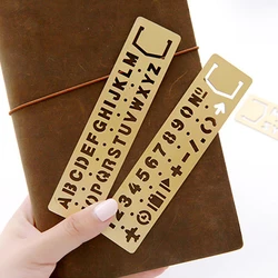 1PC Creative Vintage Hollow Metal Ruler Kawaii Letter Number Bookmark Rulers Template Ruler For Kids Gift School&Office Supplies