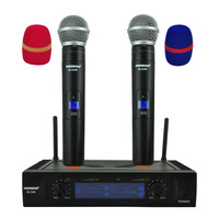 Freeboss M-2280 50M Distance 2 Channel Handheld  Mic System Karaoke UHF Wireless Microphone