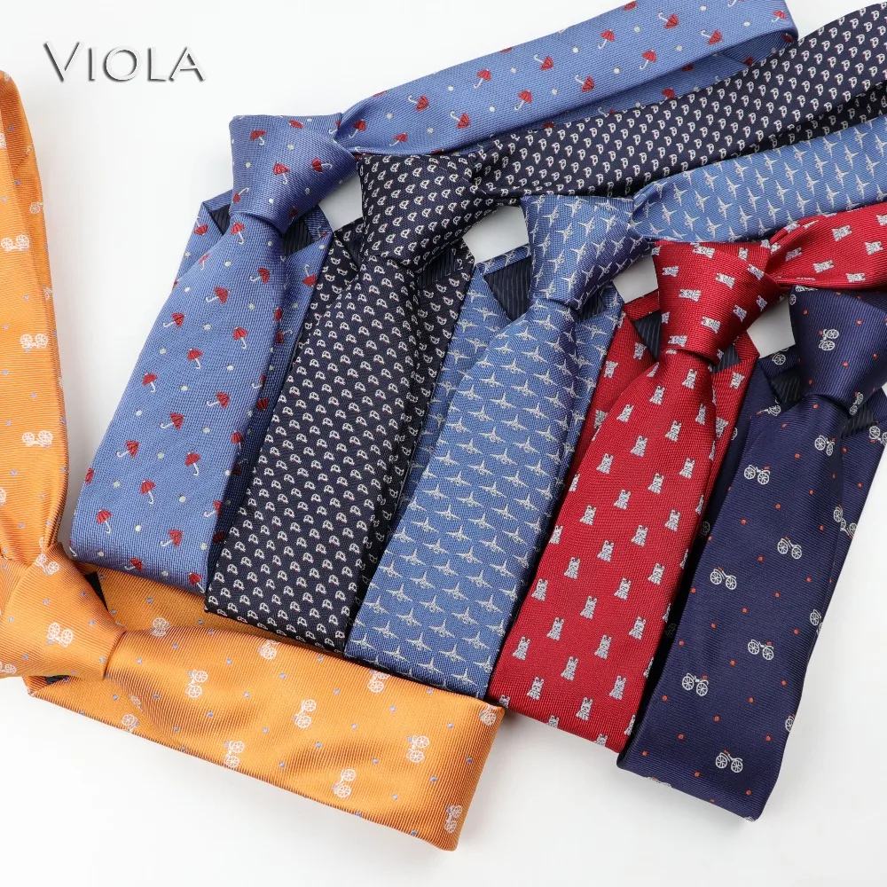 Corbata de poliéster con dibujos animados para hombre, accesorio de poliéster de 6cm, ideal para esmoquin de negocios, banquete, cena y regalo