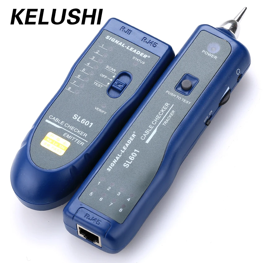 KELUSHI Free Shipping ! 1PCS 3KM SL601 RJ45 RJ11 Network Tester In Retail Package Network Wire Cable Tracker Checker