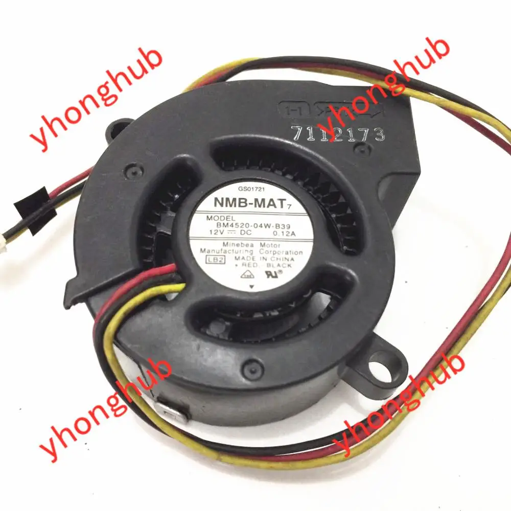 

NMB-MAT BM4520-04W-B39 LB2 DC 12V 0.12A 3-Wire 45x45x20mm Server Cooling Fan