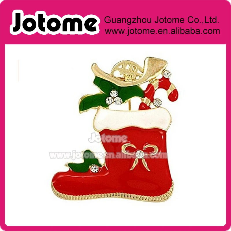 Fashion Beautiful Christmas Boot Stocking Brooch  Pin