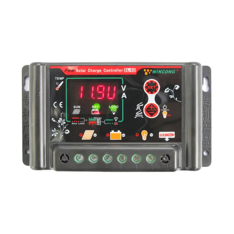 Multifunction solar controller 10A 11.1V 12V 12.8V 14.8V 24V Application of multi battery voltage solar light controller