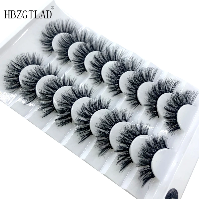 HBZGTLAD 5/8 Pairs 3D Mink Hair False Eyelashes Natural/Thick Long Eye Lashes Wispy Makeup Beauty Extension Tools